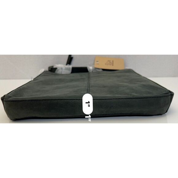 NWT Estalon charcoal gray distressed leather crossbody bag - Picture 7 of 8